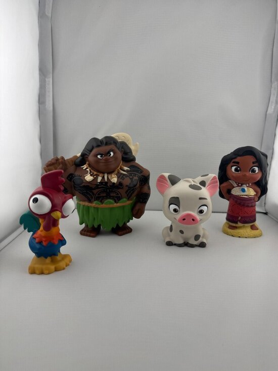 Disney Other - Disney Moana 4-Piece Vinyl Figurine Set Maui Pua HeiHei Collectibles